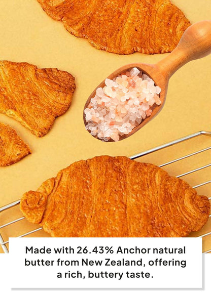 Korean Food Flat Croissant Snack Original, Crispy Butter Bites, 10 Pack