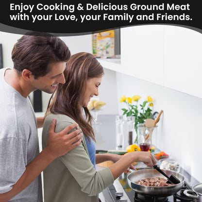 Premium Meat Chopper - 5 Curve Blade Ground Beef Smasher Tool - Heat-Resistant Nylon Meat Masher for Ground Beef, Hamburger, Potatoes - Non-Stick Ground Meat Chopper for Easy Mixing - Black