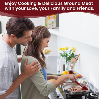 Premium Meat Chopper - 5 Curve Blade Ground Beef Smasher Tool - Heat-Resistant Nylon Meat Masher for Ground Beef, Hamburger, Potatoes - Non-Stick Ground Meat Chopper for Easy Mixing - Black