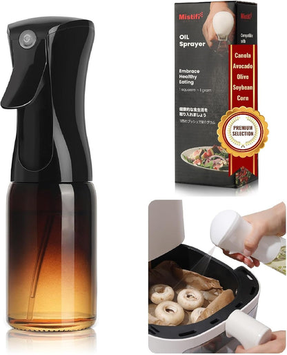 Dark Glass Oil Sprayer150ml – Fine Mist Olive Oil Dispenser for Cooking Air Fryer & BBQ Refillable Dark Glass Bottle for Healthy Cooking & Baking(PS641)