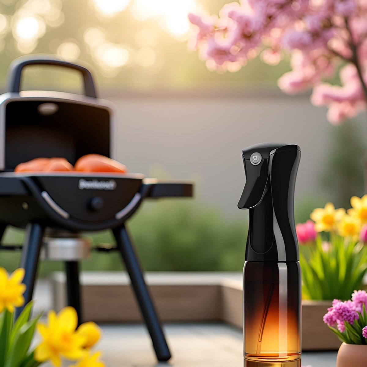Dark Glass Oil Sprayer150ml – Fine Mist Olive Oil Dispenser for Cooking Air Fryer & BBQ Refillable Dark Glass Bottle for Healthy Cooking & Baking(PS641)
