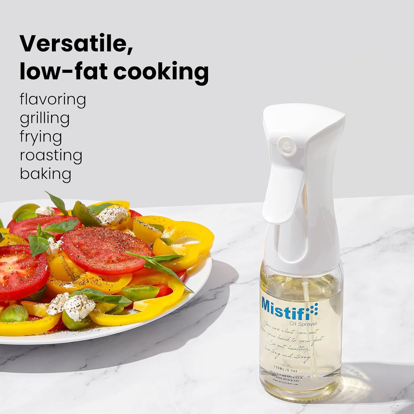 Dark Glass Oil Sprayer150ml – Fine Mist Olive Oil Dispenser for Cooking Air Fryer & BBQ Refillable Dark Glass Bottle for Healthy Cooking & Baking(PS641)
