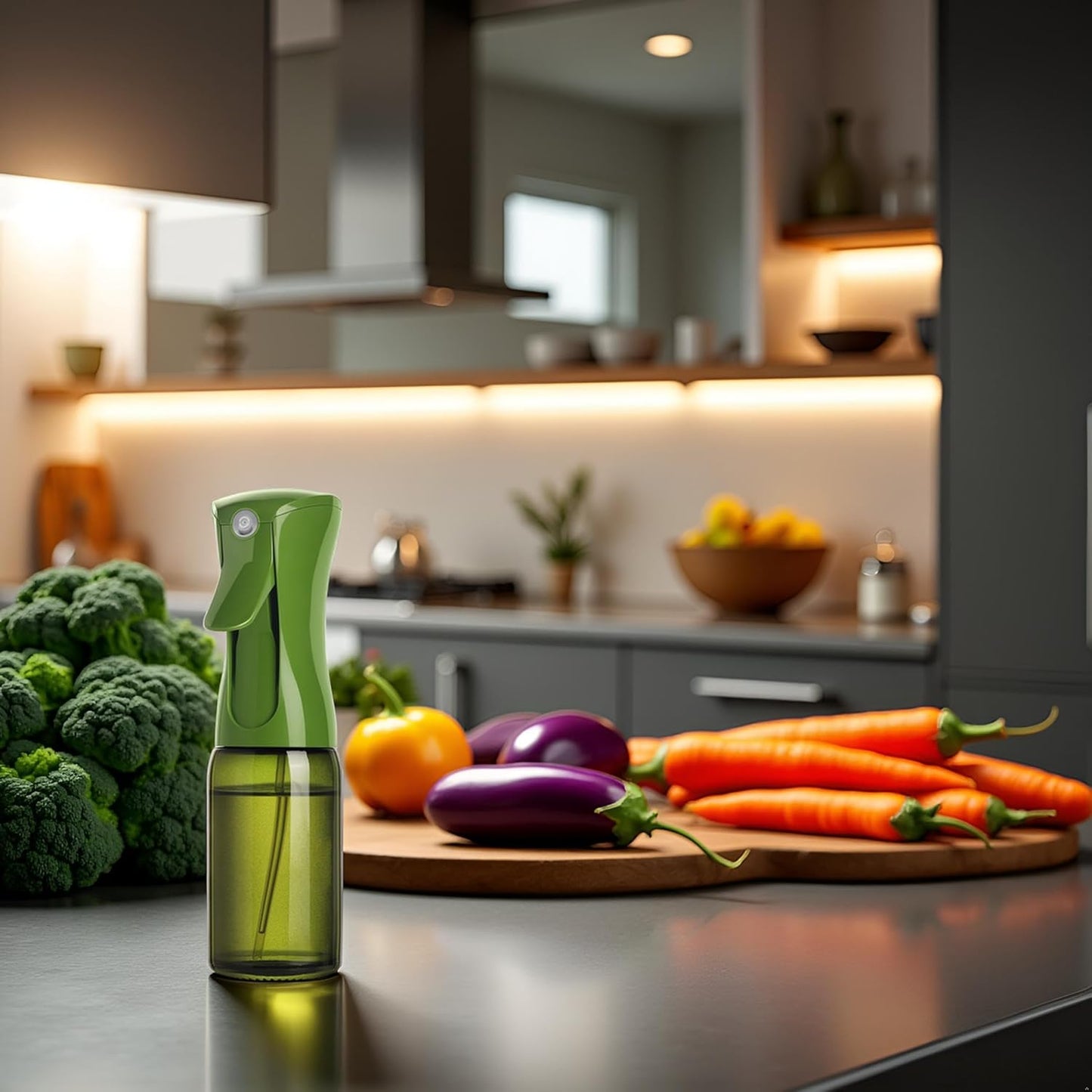 Dark Glass Oil Sprayer150ml – Fine Mist Olive Oil Dispenser for Cooking Air Fryer & BBQ Refillable Dark Glass Bottle for Healthy Cooking & Baking(PS641)