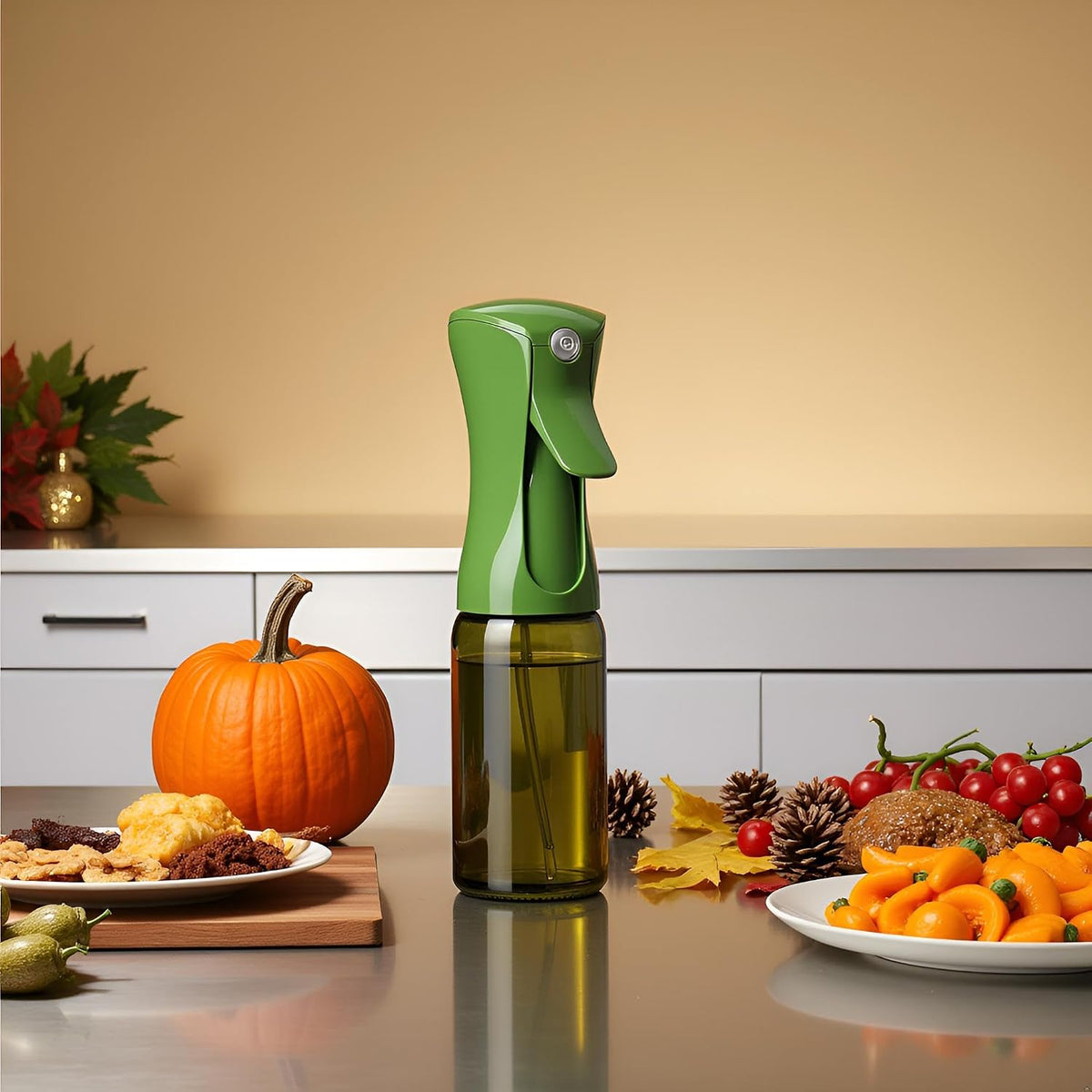 Dark Glass Oil Sprayer150ml – Fine Mist Olive Oil Dispenser for Cooking Air Fryer & BBQ Refillable Dark Glass Bottle for Healthy Cooking & Baking(PS641)