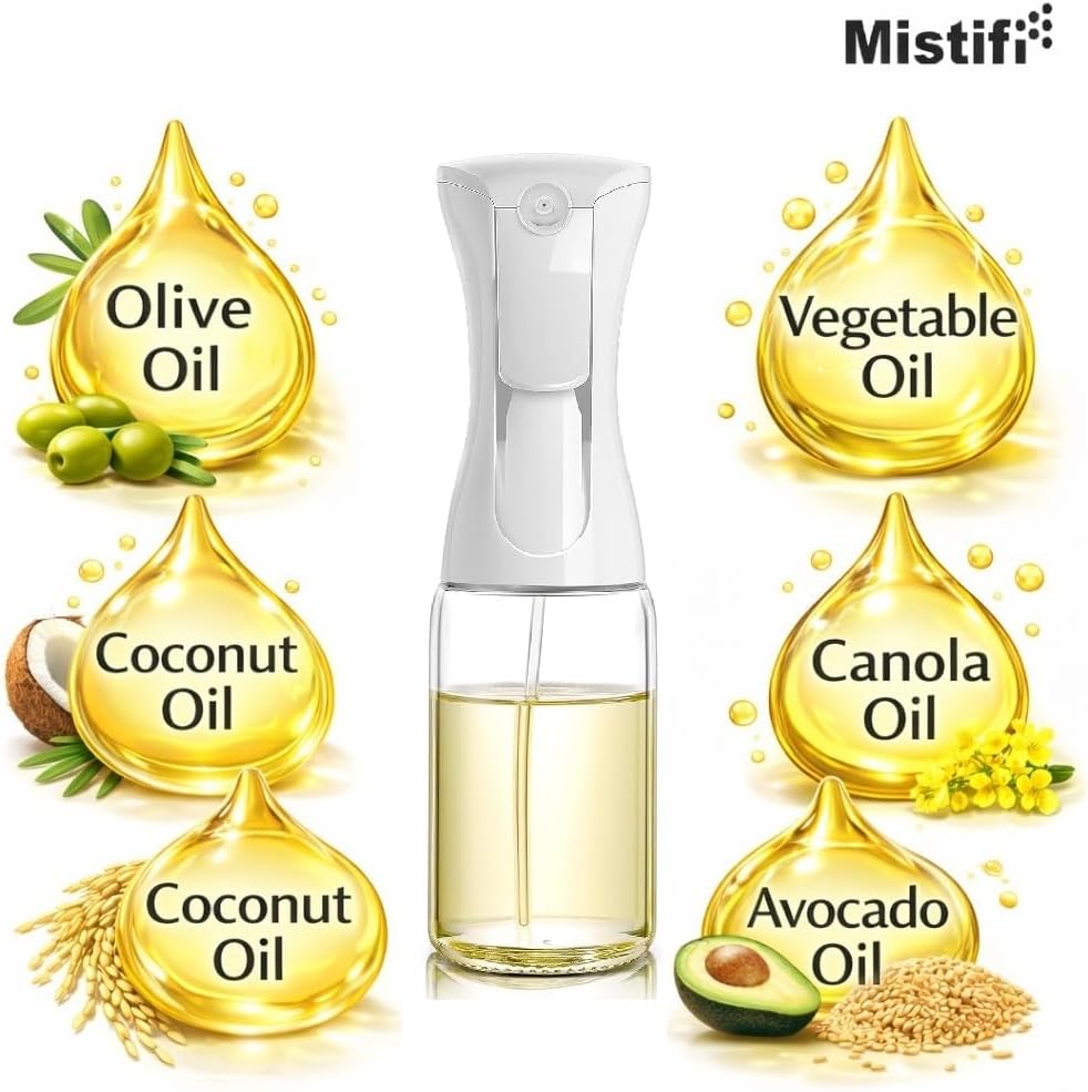 Dark Glass Oil Sprayer150ml – Fine Mist Olive Oil Dispenser for Cooking Air Fryer & BBQ Refillable Dark Glass Bottle for Healthy Cooking & Baking(PS641)