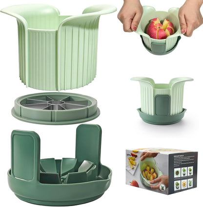 Apple Slicer and Corer with Stand, 8-Slice Stainless Steel Blade | Heavy-Duty Wedger, Base Cuts All The Way Through, Ergonomic Grip, Fits Apple Up to 3.5 Inches, for Home Kitchen