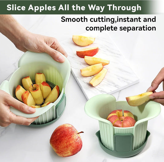 Apple Slicer and Corer with Stand, 8-Slice Stainless Steel Blade | Heavy-Duty Wedger, Base Cuts All The Way Through, Ergonomic Grip, Fits Apple Up to 3.5 Inches, for Home Kitchen