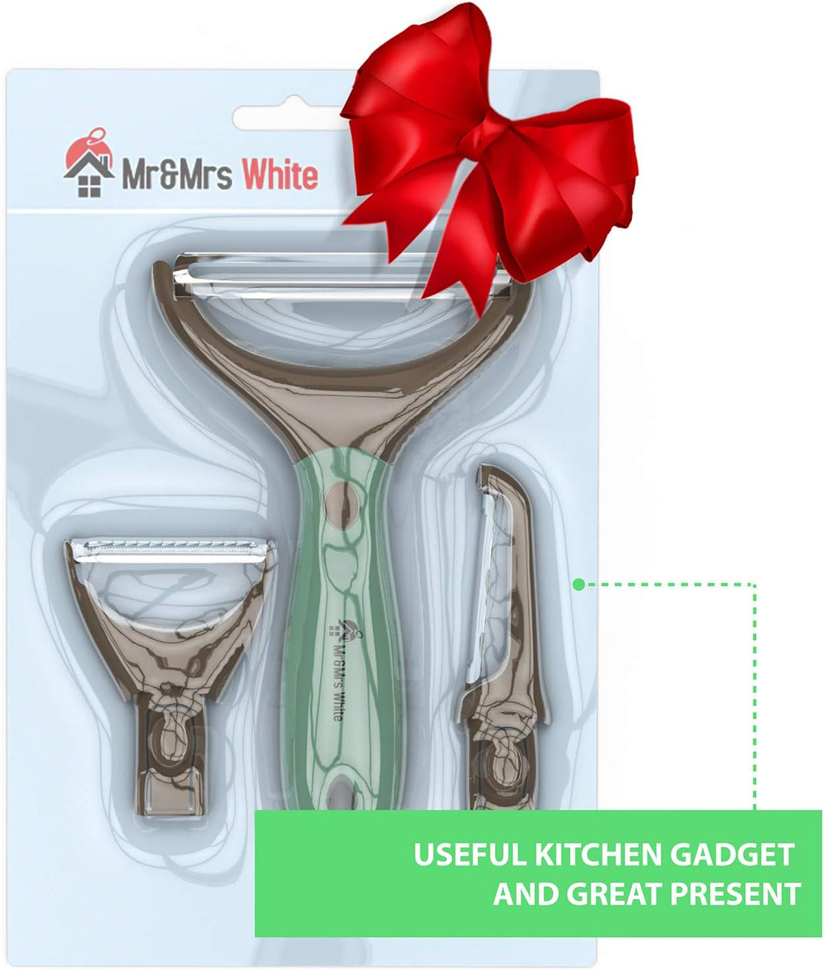 Premium 3-in-1 Vegetable Peeler Set - Sharp Stainless Steel Blades with Interchangeable Handle, Straight, Julienne & Wide Peelers – Space-Saving,Multifunctional Design for Effortless Kitchen Prep