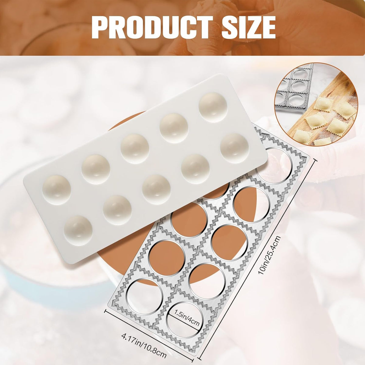 8 Pieces Ravioli Mold Set, ravioli cutter, Ravioli Maker Cutter with Roller Wheel, Ravioli Cutter Set with Wooden Handle, Pasta Making Kit for Ravioli Press Mold. Suitable for home and restaurant us