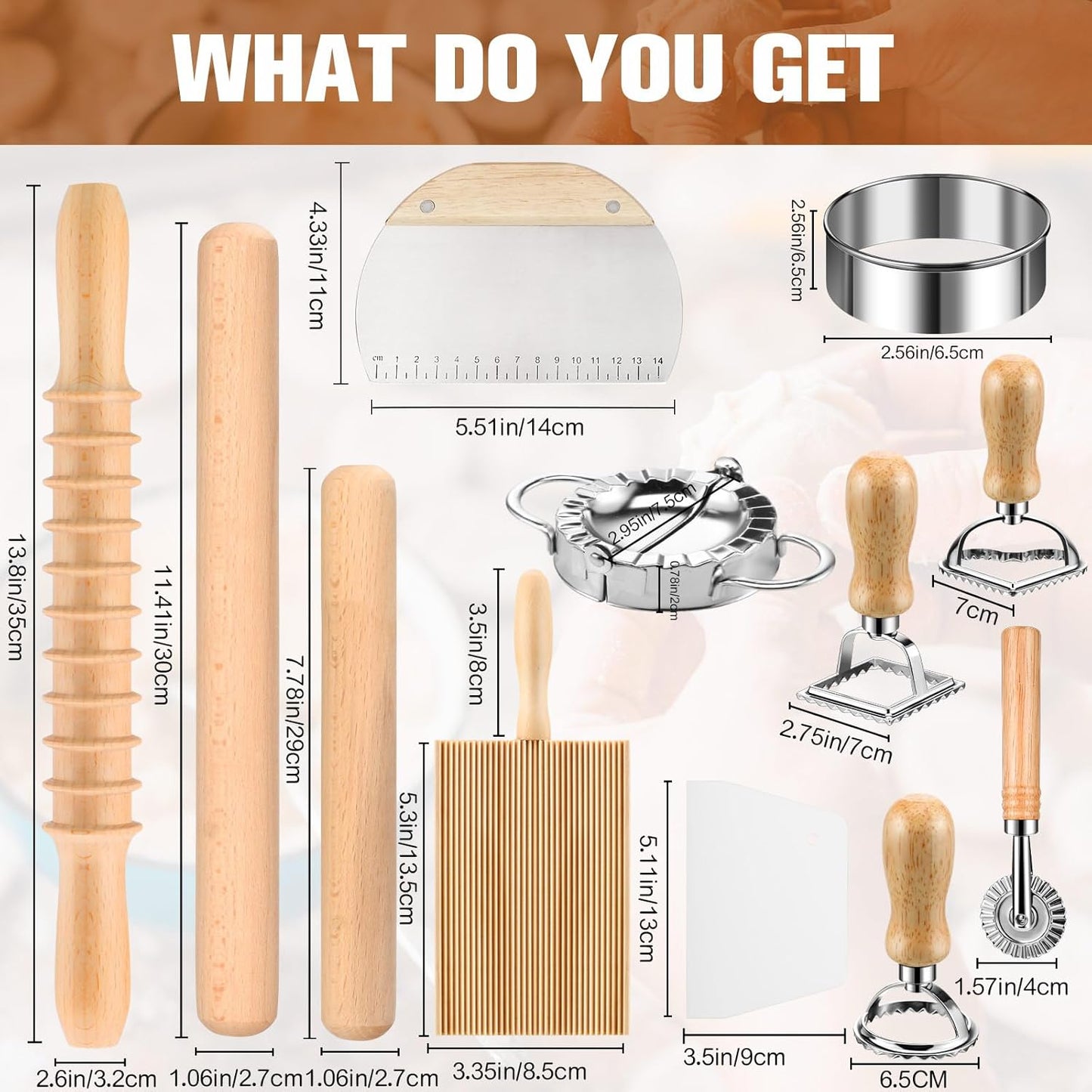 8 Pieces Ravioli Mold Set, ravioli cutter, Ravioli Maker Cutter with Roller Wheel, Ravioli Cutter Set with Wooden Handle, Pasta Making Kit for Ravioli Press Mold. Suitable for home and restaurant us