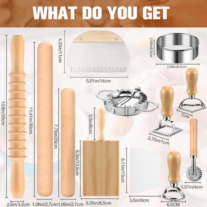 8 Pieces Ravioli Mold Set, ravioli cutter, Ravioli Maker Cutter with Roller Wheel, Ravioli Cutter Set with Wooden Handle, Pasta Making Kit for Ravioli Press Mold. Suitable for home and restaurant us