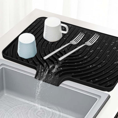 Sponge Holder for Kitchen Sink, 10"x 4" Kitchen Sink Organizer, Sink Caddy and Soap Tray,Compatible with Scrub Daddy, Kitchen Sink Accessories (Grey)