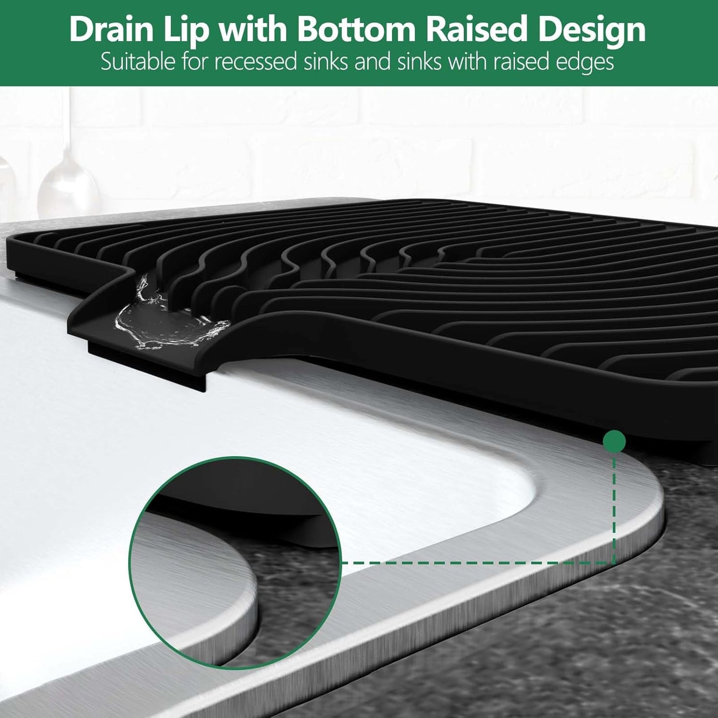 Sponge Holder for Kitchen Sink, 10"x 4" Kitchen Sink Organizer, Sink Caddy and Soap Tray,Compatible with Scrub Daddy, Kitchen Sink Accessories (Grey)