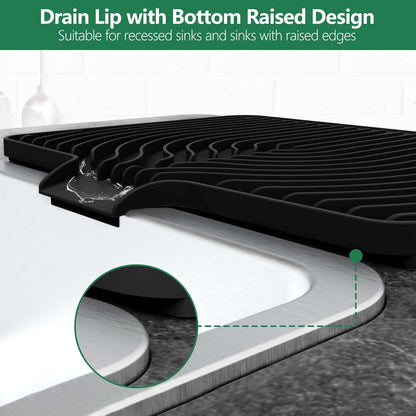 Sponge Holder for Kitchen Sink, 10"x 4" Kitchen Sink Organizer, Sink Caddy and Soap Tray,Compatible with Scrub Daddy, Kitchen Sink Accessories (Grey)
