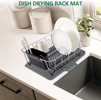 Sponge Holder for Kitchen Sink, 10"x 4" Kitchen Sink Organizer, Sink Caddy and Soap Tray,Compatible with Scrub Daddy, Kitchen Sink Accessories (Grey)