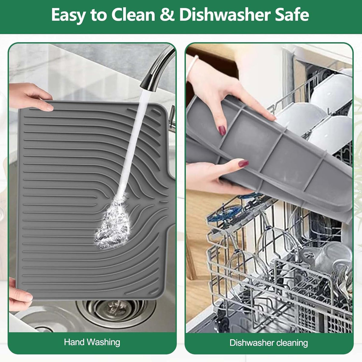 Sponge Holder for Kitchen Sink, 10"x 4" Kitchen Sink Organizer, Sink Caddy and Soap Tray,Compatible with Scrub Daddy, Kitchen Sink Accessories (Grey)