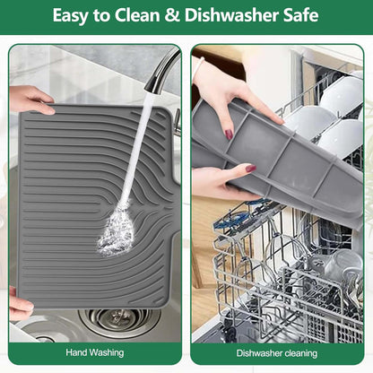Sponge Holder for Kitchen Sink, 10"x 4" Kitchen Sink Organizer, Sink Caddy and Soap Tray,Compatible with Scrub Daddy, Kitchen Sink Accessories (Grey)