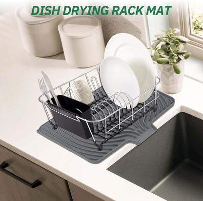 Sponge Holder for Kitchen Sink, 10"x 4" Kitchen Sink Organizer, Sink Caddy and Soap Tray,Compatible with Scrub Daddy, Kitchen Sink Accessories (Grey)