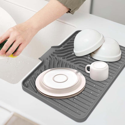 Sponge Holder for Kitchen Sink, 10"x 4" Kitchen Sink Organizer, Sink Caddy and Soap Tray,Compatible with Scrub Daddy, Kitchen Sink Accessories (Grey)