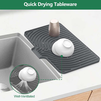 Sponge Holder for Kitchen Sink, 10"x 4" Kitchen Sink Organizer, Sink Caddy and Soap Tray,Compatible with Scrub Daddy, Kitchen Sink Accessories (Grey)