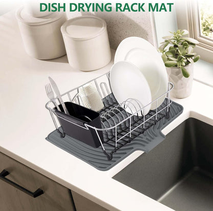 Sponge Holder for Kitchen Sink, 10"x 4" Kitchen Sink Organizer, Sink Caddy and Soap Tray,Compatible with Scrub Daddy, Kitchen Sink Accessories (Grey)