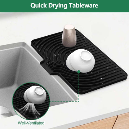 Sponge Holder for Kitchen Sink, 10"x 4" Kitchen Sink Organizer, Sink Caddy and Soap Tray,Compatible with Scrub Daddy, Kitchen Sink Accessories (Grey)