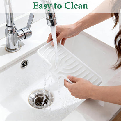 Sponge Holder for Kitchen Sink, 10"x 4" Kitchen Sink Organizer, Sink Caddy and Soap Tray,Compatible with Scrub Daddy, Kitchen Sink Accessories (Grey)