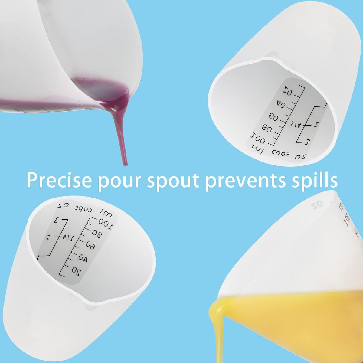 1000ML Large Silicone Measuring Cups for Resin, Easy to Read 36oz Silicone Mixing Bowl with 100ML Mixing Cup, Easy Clean Reusable Epoxy Resin Supplies with Stir Stick, Pipettes