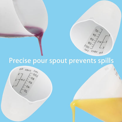 1000ML Large Silicone Measuring Cups for Resin, Easy to Read 36oz Silicone Mixing Bowl with 100ML Mixing Cup, Easy Clean Reusable Epoxy Resin Supplies with Stir Stick, Pipettes