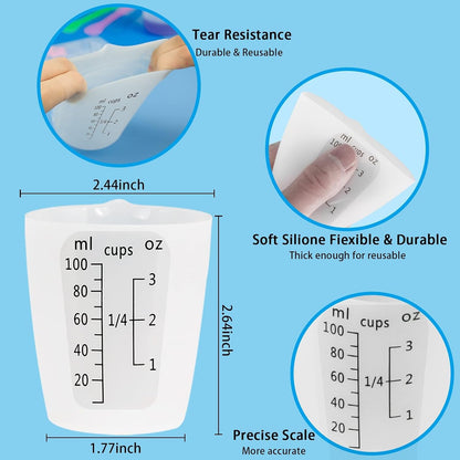 1000ML Large Silicone Measuring Cups for Resin, Easy to Read 36oz Silicone Mixing Bowl with 100ML Mixing Cup, Easy Clean Reusable Epoxy Resin Supplies with Stir Stick, Pipettes