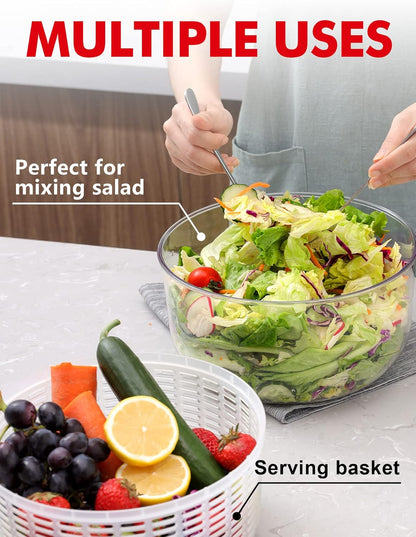 Large Salad Spinner, 4.5QT Lettuce Dryer for Greens, Fruits, Veggies