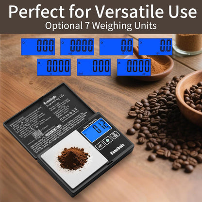 500g Digital Gram Scale High Precision in 0.01g with Level Bubble, Assured by Food Scale Professional Factory Since 2001, Pocket Scale for Lab, Kitchen, Coffee, Jewelry; 2*AAA, Black