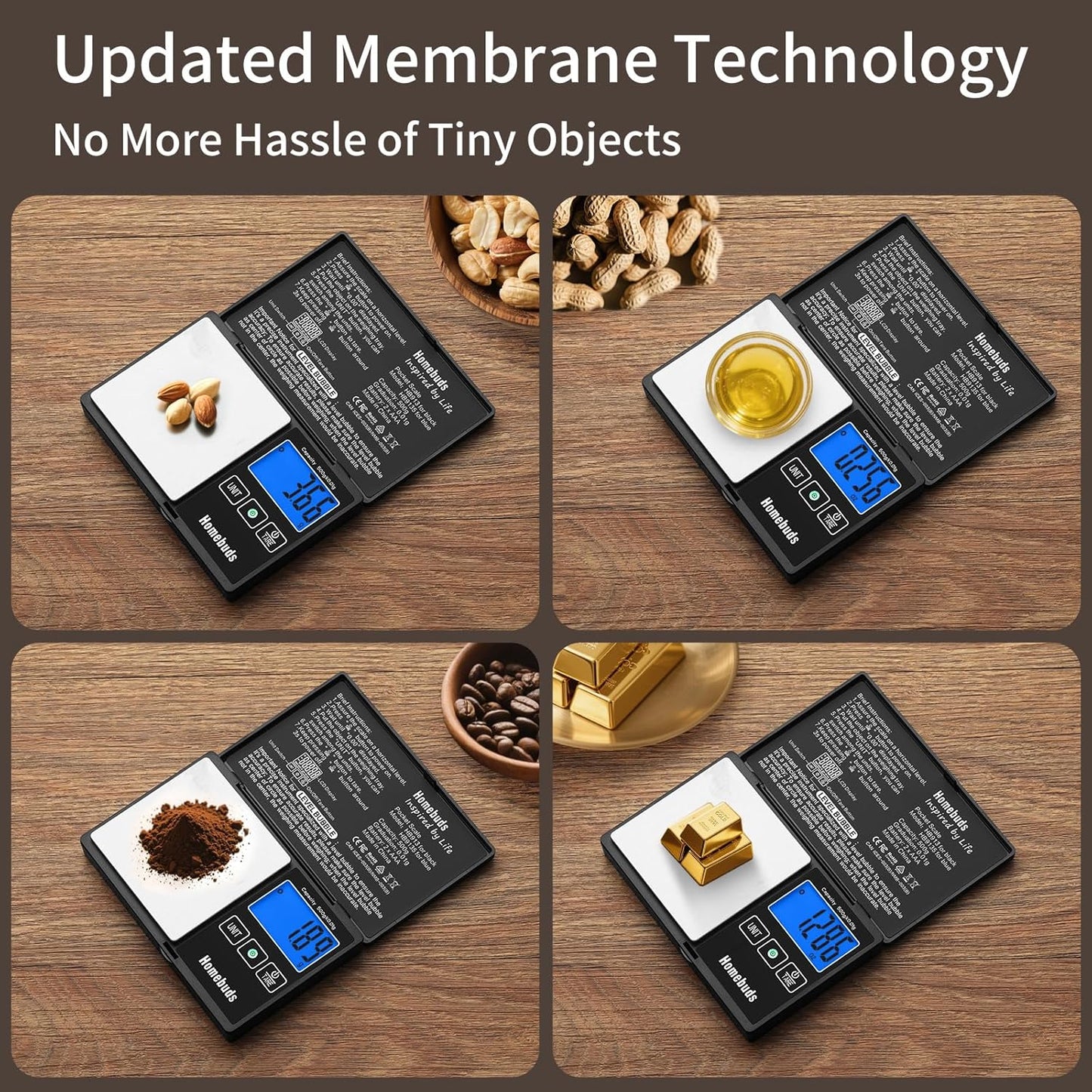 500g Digital Gram Scale High Precision in 0.01g with Level Bubble, Assured by Food Scale Professional Factory Since 2001, Pocket Scale for Lab, Kitchen, Coffee, Jewelry; 2*AAA, Black