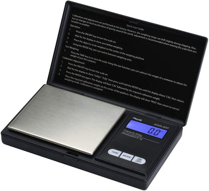 Digital Pocket Scale 600g x 0.1g with LCD Display Gram, Ounce, Carat, Grain for Coins, Jewellery, Gemstones, Metals, Kitchen, Food & Medicines – Black