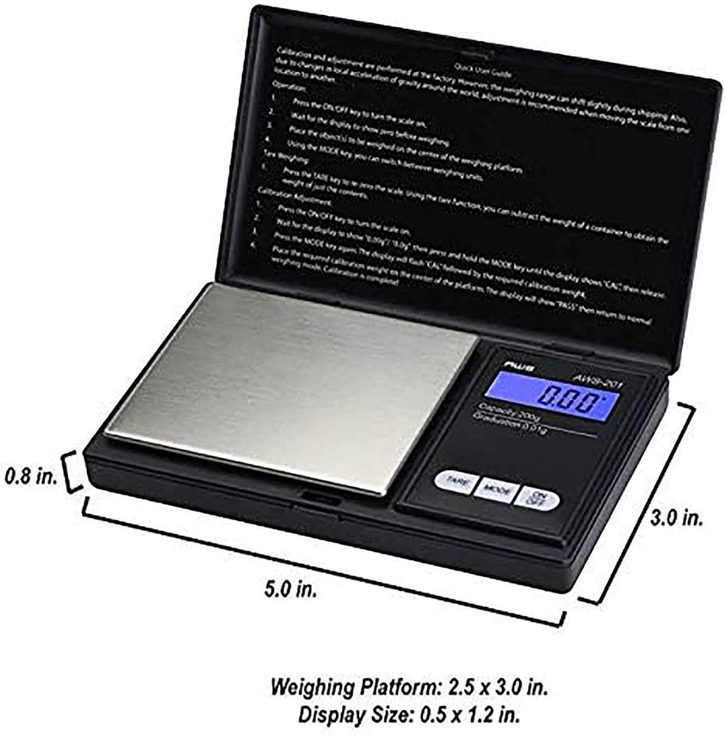 Digital Pocket Scale 600g x 0.1g with LCD Display Gram, Ounce, Carat, Grain for Coins, Jewellery, Gemstones, Metals, Kitchen, Food & Medicines – Black