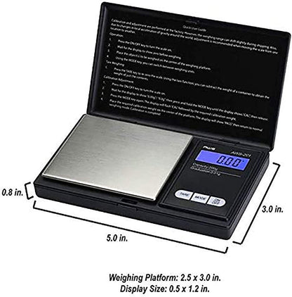 Digital Pocket Scale 600g x 0.1g with LCD Display Gram, Ounce, Carat, Grain for Coins, Jewellery, Gemstones, Metals, Kitchen, Food & Medicines – Black