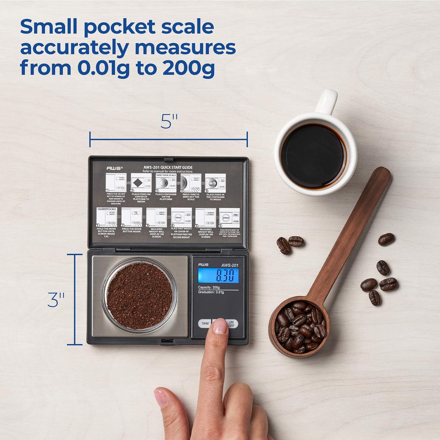 Digital Pocket Scale 600g x 0.1g with LCD Display Gram, Ounce, Carat, Grain for Coins, Jewellery, Gemstones, Metals, Kitchen, Food & Medicines – Black