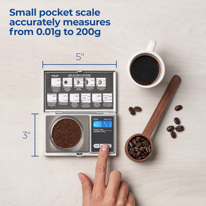Digital Pocket Scale 600g x 0.1g with LCD Display Gram, Ounce, Carat, Grain for Coins, Jewellery, Gemstones, Metals, Kitchen, Food & Medicines – Black
