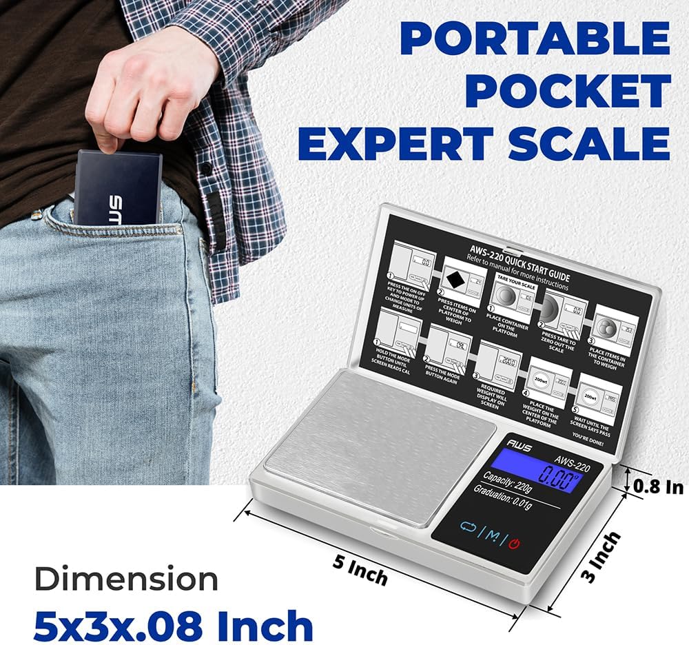 Digital Pocket Scale 600g x 0.1g with LCD Display Gram, Ounce, Carat, Grain for Coins, Jewellery, Gemstones, Metals, Kitchen, Food & Medicines – Black