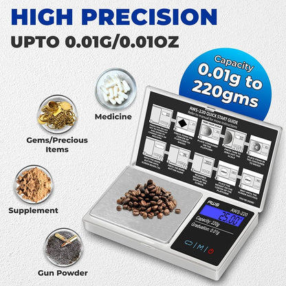 Digital Pocket Scale 600g x 0.1g with LCD Display Gram, Ounce, Carat, Grain for Coins, Jewellery, Gemstones, Metals, Kitchen, Food & Medicines – Black