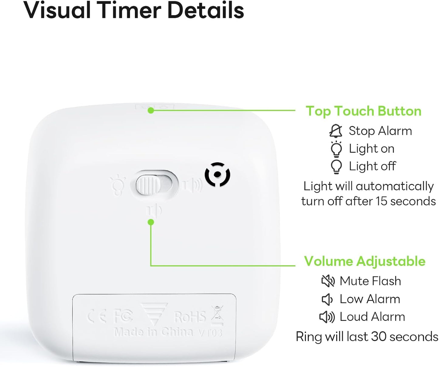 Visual Timer with Night Light, 60-Minute Countdown Timer for Kids and Adults, Silent Classroom Timer, Time Management Tool for Home, School, or Work (Light Blue)