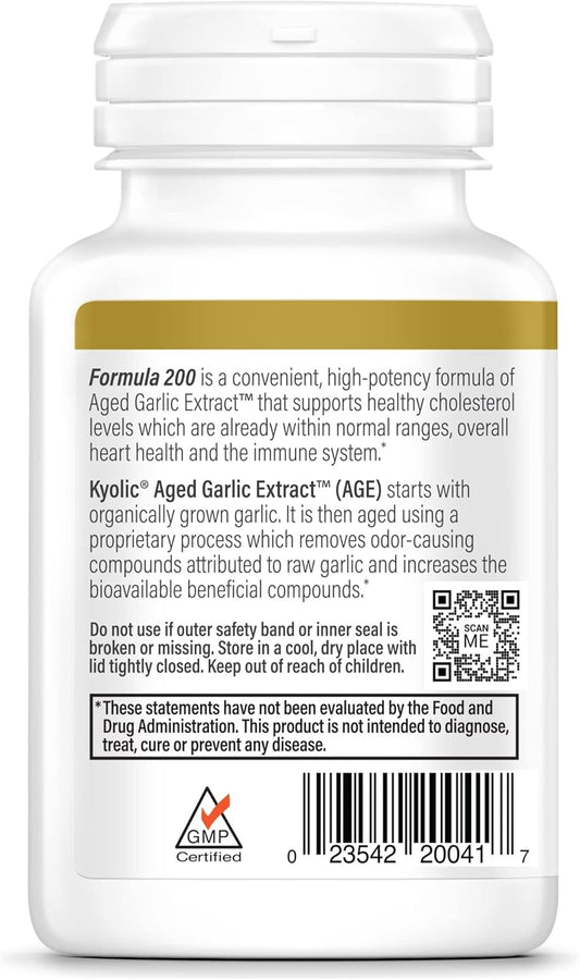 Kyolic Aged Garlic Extract Formula 200 - Cardiovascular & Immune, Reserve - Supports Overall Heart Health & Immune System* - GMO-Free & Gluten-Free - 60 Capsules (30 Servings)