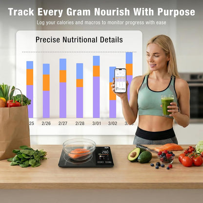 Smart Food Scale with Nutritional Calculator, 50 Foods Preload