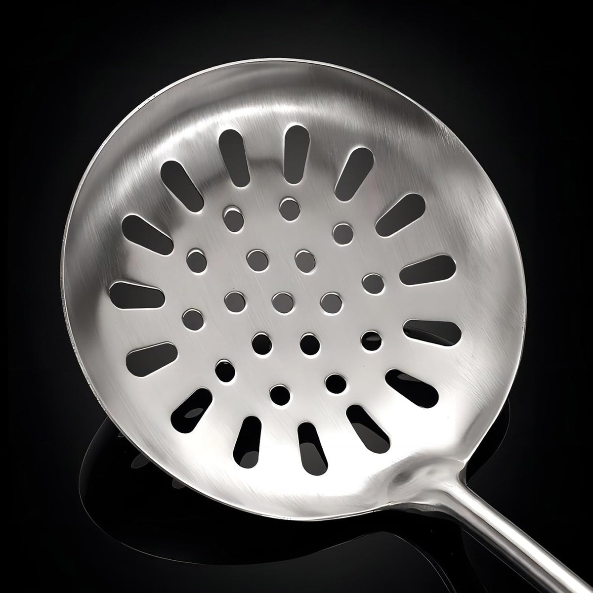 Strainer Skimmer Ladle, Slotted Spoons for Cooking and Frying, Kitchen Utensils Durable 304 Stainless Steel Skimmers Pasta Strainer Spoon with Wooden Handle,15.2 Inch