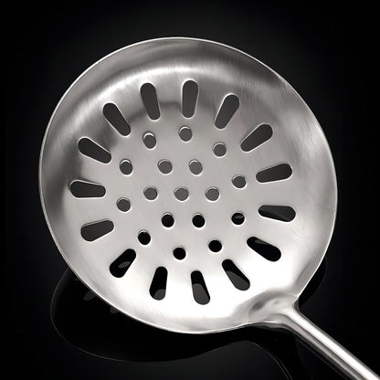 Strainer Skimmer Ladle, Slotted Spoons for Cooking and Frying, Kitchen Utensils Durable 304 Stainless Steel Skimmers Pasta Strainer Spoon with Wooden Handle,15.2 Inch