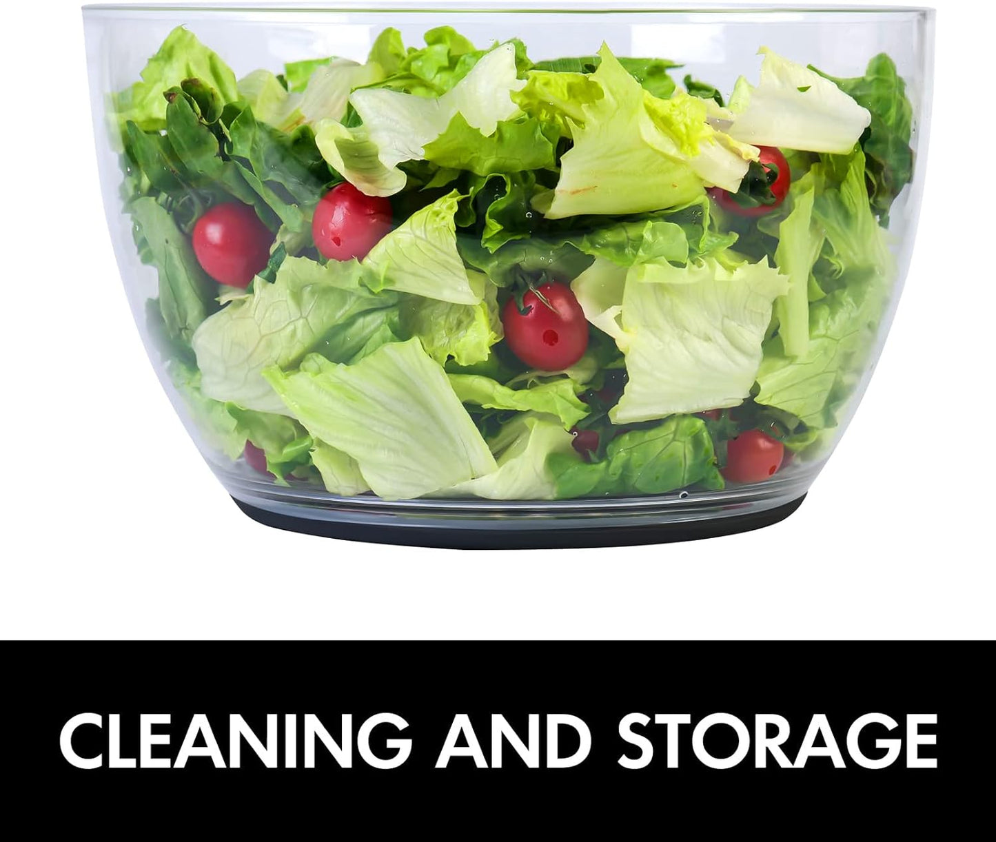 Salad Spinner Small Lettuce Spinner Kitchen Gadgets Vegetable Washer, High Efficiency for Home Kitchen Washing & Drying Leafy Vegetables, One-Handed Handle Easy Press 3.8 Qt White