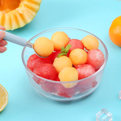 Double Sided Melon Baller Scoop,2 in 1 Stainless Steel Fruit Scooper Seed Remover Cutter,Melon Baller Spoon,Avocado Cutter,Watermelon Carving Knife for Dig Pulp Separator Fruit Slicer (red)