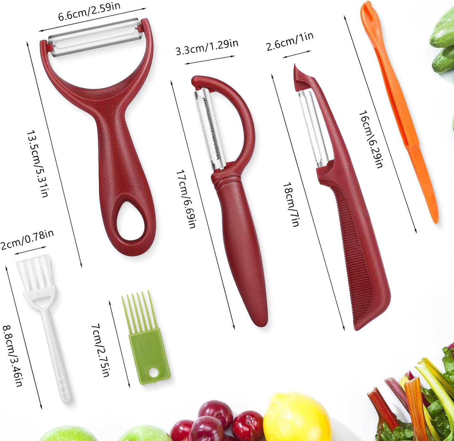 Upgrade Potato Peeler for Kitchen, 6PCS Stainless Steel Vegetable Peeler, I and Y Veggie Food Peeler for Apple Fruit Carrot Zucchini Cucumber,Good Grip Makes Peeling Very Easy