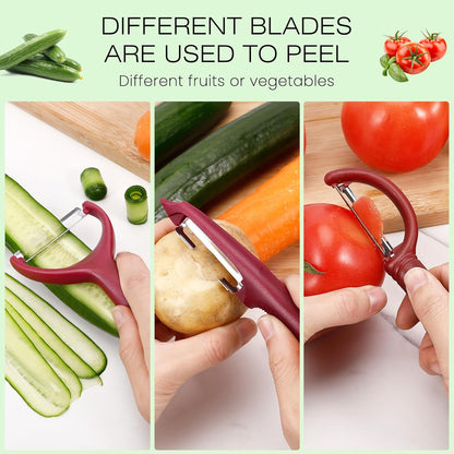 Upgrade Potato Peeler for Kitchen, 6PCS Stainless Steel Vegetable Peeler, I and Y Veggie Food Peeler for Apple Fruit Carrot Zucchini Cucumber,Good Grip Makes Peeling Very Easy