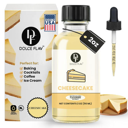 Cheesecake Extract, Flavoring & Flavor Drops, 2oz, Kosher | Cheesecake extract, flavoring & flavor drops for baking, syrups and pudding mixes. Water-soluble, Kosher, concentrated.